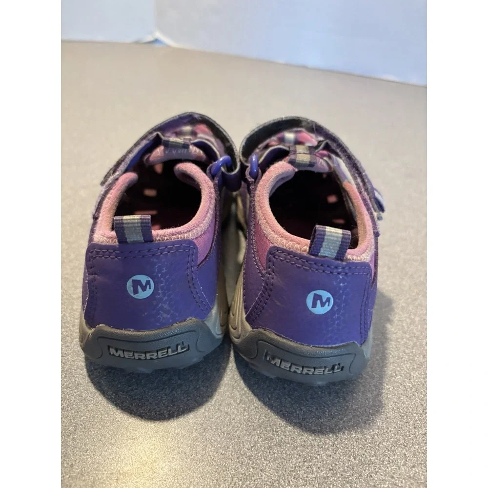 Merrell Girls Purple Pink Fisherman Sandals Closed Toe Lightweight SZ‎ 12